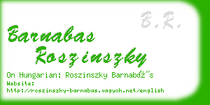 barnabas roszinszky business card